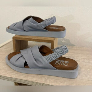 Bueno Janessa Slingback Sandals Anthropologie Soft Leather Blue Size 36 EU 5-5.5